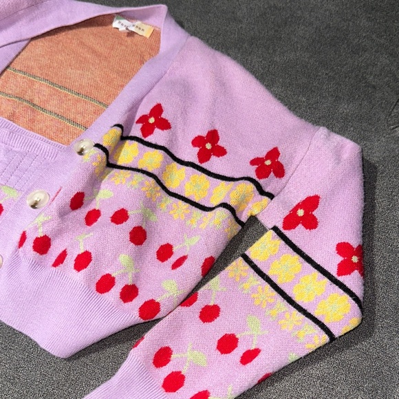 Hazel Moon Y2K 2PC! Lavender & Floral Top + Cardigan DUO SET (size: Medium) - Picture 8 of 13